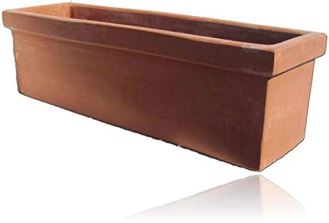 Lot de 2 bacs à Fleurs Siena Cassetta - en Terre Cuite Italienne - Résistants au Gel - 80 cm