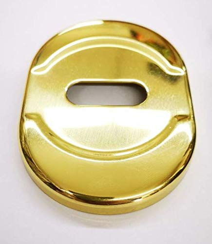 effedielle Afficher en aluminium trou double carte couleur or brillant - plaque pour porte blindée, plaque goujon ATRA-DIERRE (86 x 62 mm) compatible avec d'autres marques de serrures