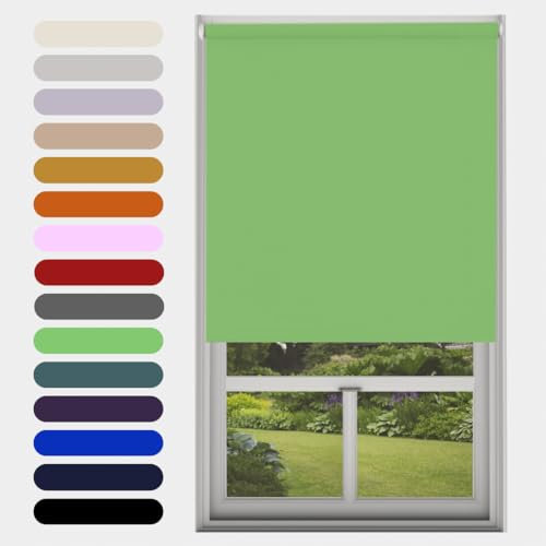 Caecus Lime Green Blackout Roller Blinds Made To Measure Window Blinds Easy Fit Child Safe Thermal Properties Home Office Fitting Included Up To 180cm Width x Up To 160cm Drop