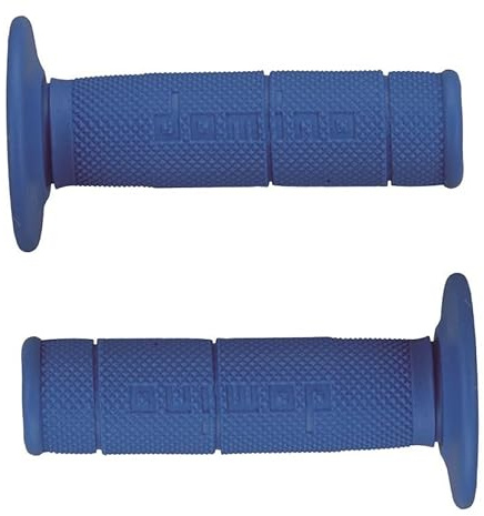 Puño Agarres de Goma para Manillar de Motos de Cross, Pitbike, Enduro, Trial, MX, Freeride con Logos (Azul)