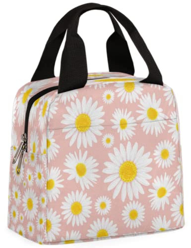 Bolsa de almuerzo con aislamiento de flores rosas, lonchera reutilizable, enfriador de almuerzo, bolso para mujeres, hombres, niñas, niños, escuela, picnic, trabajo, viajes