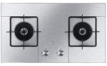 IBOWZ Tables de Cuisson à Gaz Table de Cuisson à gaz encastrable de 72 cm,Table de Cuisson à gaz en Acier Inoxydable de 4,2 KW,2 Zones de Cuisson,avec Protection Contre Les pannes de Flamme,Facile
