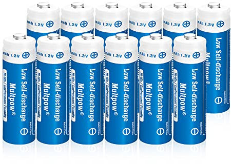 Akku AA 2600mAh-12 Stück AA Batterien Akku Wiederaufladbare, Geringe Selbstentladung 1.2v High Capacity Type NI-Mh Batterien Low Self-Discharge AA Wiederaufladbar(Blau)
