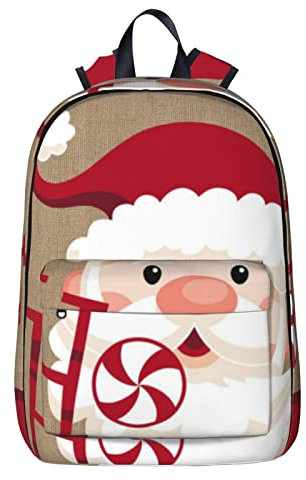 NYHGOXM Rucksack mit Aufdruck Merry Christmas, wasserabweisend, Laptop-Rucksack, Schulanfang und Uni, Schwarz , One size