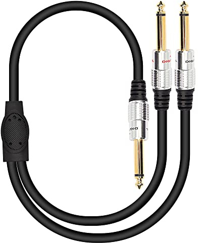 XMSJSIY 6,35 mm TS-Stecker auf Dual 6,35 mm TS Stecker Mono Stereo Y Kabel Splitter - 50 cm