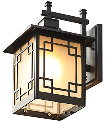 SHUANGZ Applique da Parete Impermeabile Lampada da Parete per Patio Lanterna Industriale da Parete per Esterni Paralume per Portico Architettonico Elencato per Ingresso, Facciata Anteriore
