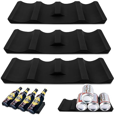 GZqiancang 3 soportes para botellas para frigorífico, estante de silicona para botellas de agua, para almacenamiento de cerveza, agua mineral, bebidas enlatadas (29 x 9,5 x 1,5 cm)