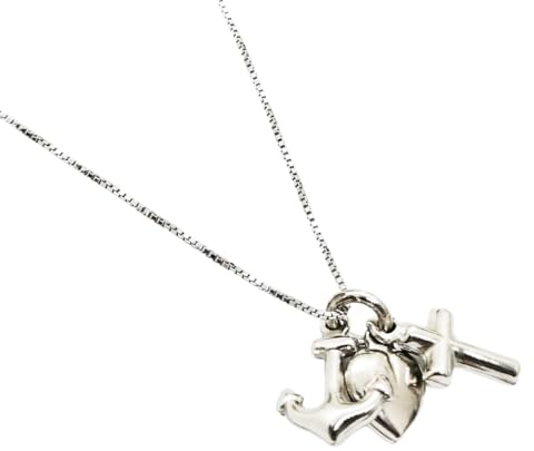 Collana Uomo Donna Fede Speranza Carità In Argento 925 Portafortuna