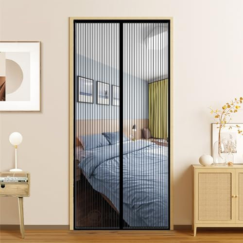 Fliegengitter Tür Magnet Insektenschutz, Selbstklebendes Moskitonetz Magnetvorhang für Balkontür Insektenschutz Fliegenvorhang Ohne Bohren, Klebemontage für Terrassentür Wohnzimmer
