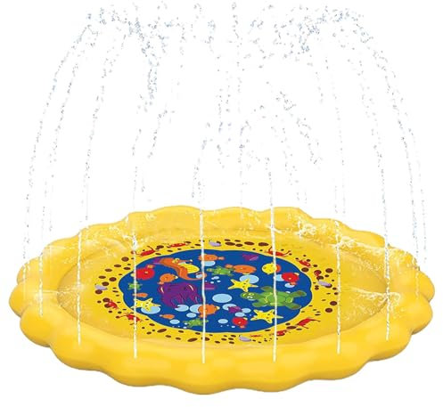 Sprinkler Mat for Pets, Sprinkler Mat for Dogs, 67 Inch Large Paddling Pool for Dogs, Pet Summer Water Play Toy for Outdoors, Cute Dog Pool Play Pad for Puppies