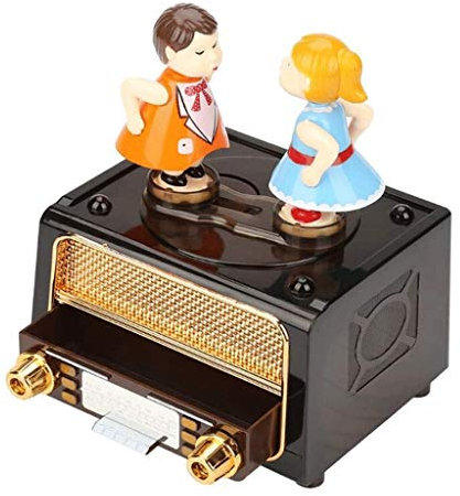 CAFIEDR Küssendes Paar Spieluhr Sound Machine Spiel Schmuckschatulle Mädchen Handkurbel Musikmechanismus