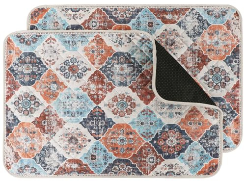 IEUUMLER 2 Stück Welpenunterlagen Waschbar für Hunde, Wiederverwendbar und Schnell Absorbierend PIPI Matten Trainingseinlagen für Laufstall/Autositz/Sofa EU011 (Orange, 60x45cm-2pcs)