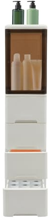 TanjcXliu Badezimmerschrank Schmal, Badschrank mit 4 Schubladen, Eckschrank Bad, Schrank Badezimmer, für Bücher, Büromaterialien, Snacks, Toilettenartikel, Platzsparend, Weiß