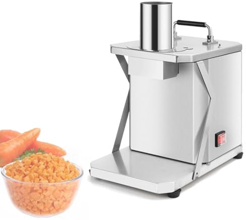 RUIPUOWNO Commercial Vegetable Dicer Chopper, Heavy Duty Fruit Food Chopper Cutter, with 5 Replacement Blades, Granular Cube Cutting Shredder, Food Chopper for Carrots Potato Onion,220V,5 Blades
