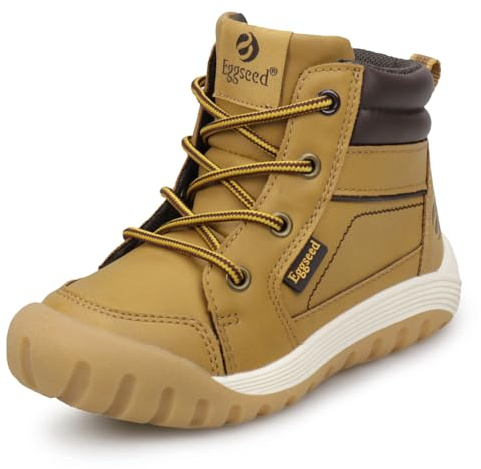 Eggseed Boys Athletic Ankle Boots Slip-resistant Toe-protective Trainers Brown Sizes 9UK Little Kids