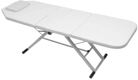 LHSJYG Massageliege 3-Fach klappbare Kosmetikliege, Massageliege, tragbare Kosmetikliege, verstellbare Liege, Weiß/Rosa/Schwarz, mit Aufbewahrungstasche(White)