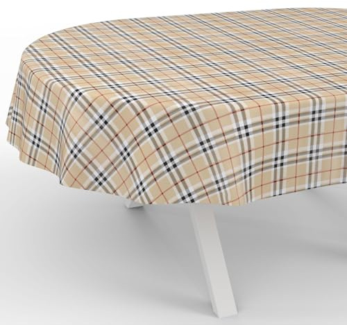 Wachstuchtischdecke Wachstischdecke Wachstuch Tischdecke abwaschbar Gartentischdecke Wasserabweisend Oval 180x140cm Schnittkante Schottland