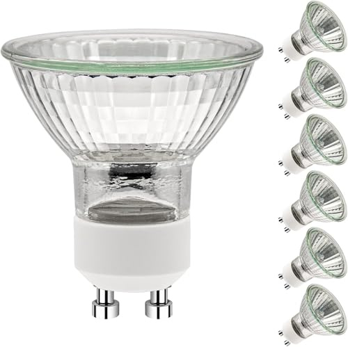 Ampoules Halogènes MR16 GU10 220V 35W Pack de 6, Haute Luminosité, Longue Durée, Économie d’Énergie, Lampe Halogène à Haute Température, Compatible avec Divers Scénarios, Couleurs Chaudes et Froides