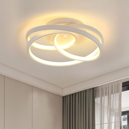 Comely Plafoniera LED Moderna, 40W 4500LM Lampada da Soffitto, Creativo Spirale Lampadario Bianca per Soggiorno Cucina Bagno Camera da Letto Corridoio, Bianco Caldo 3000K