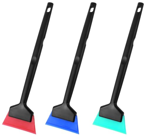 3Pcs Window Tint Squeegee, Rubber Mini Squeegee with Anti Slip Handle, All Purpose Vinyl Wrap Tool Kit for Car Corner Window Windshield Glass Mirror