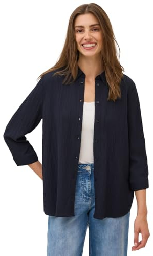 CECIL skjortblus med struktur, Urban Dark Blue, XXL