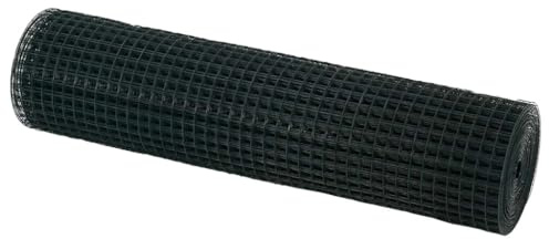 vidaXL Valla de Alambre Soldado Recubierta de PVC Verde | 10m de Largo y 60cm de Alto, Malla de Hierro Duradera para los Bordes del Jardín, Decoración Exterior Moderna, Solución de Cercado, Barrera,