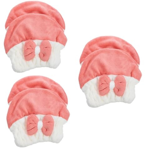 VALICLUD 3 Sätze Haarturban Für Schnelles Trocknen Absorbierendes Handtuch Für Nasses Haar Mikrofaser Doppelfarben Weiß Rosa Für Damen 2 Stück * 3