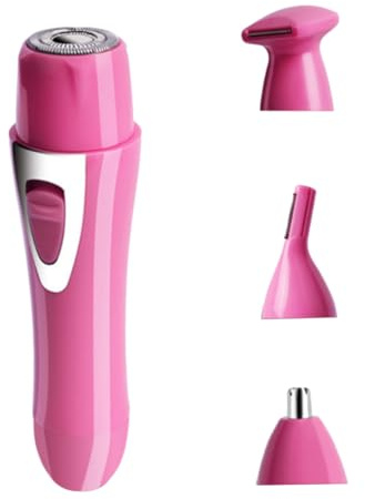 Wiederaufladbarer Nasenhaarschneider mit USB Ladefunktion, Kompakt | 4-in-1 Mehrfunktion, Abs Gehäuse, Rosa Ausführung, für Männer und Frauen