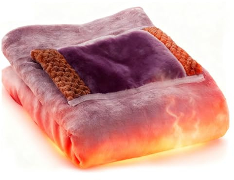 Electric Heated Throw Blanket, Fleece Electric Blanket,Soft Flannel Electricity Over Blankets Full Body Warming,Machine Washable,Office Nap heating blankets cover Sofa Bed Home (Purple)