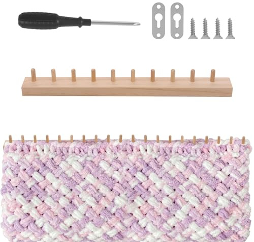BUTORY 46 -Zoll klobig Strickdecke Deckenmaschine Faltbare hölzerne klobige Webrahmen DIY Handstrick -Werkzeug für Anfängerhandwerk