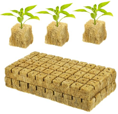 TOBBOMEY 100 pezzi Cubi di Propagazione per Piante Blocchi di Substrato Senza per Coltivazione ad Alta Assorbenza e Permeabilità d'Aria per Germinazione e Radicazione Efficienza