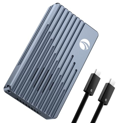 VCOM 80Gbps M.2 NVMe SSD Enclosure, with Cooling Fan | Compatible with Thunderbolt 5/4/USB4 V2.0, Support Size M.2 2280 SSD, High-Speed NVMe Enclosure for Windows/MacBook M4 Pro