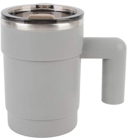 Fyearfly premium kaffekopp i 304 rostfritt stål, isolerad, läckagesäker, resemugg för kontor, hem, resor, 400 ml kapacitet