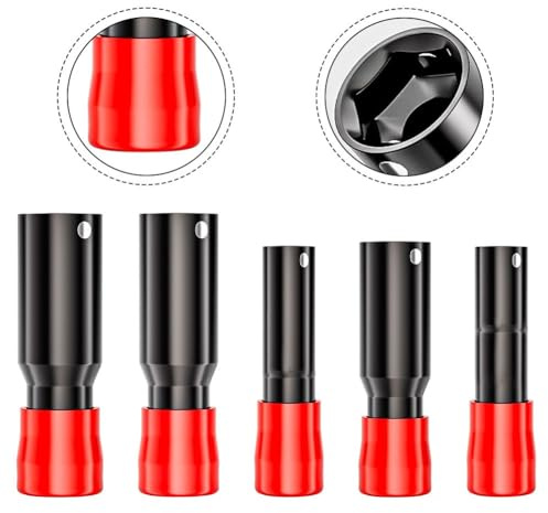 Set di 5 bussole a espansione in acciaio inossidabile per dadi a capocorda, dimensioni 10 mm/12 mm/14 mm/16 mm/18 mm, compatibile con la maggior parte delle chiavi e utensili dinamometrici