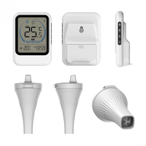 Cushteg Trådlös pooltermometer med IP68 vattentät sensor för exakt temperaturövervakning -40°C till +70°C, digital LCD-skärm, upp till 100 m räckvidd, utomhuspool och spa-användning