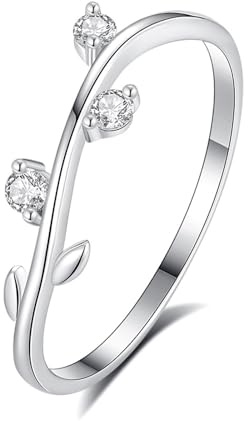 Epinki Verlobungsring 18K Au750 Gold, Blatt Trauringe mit Labor Erstellt Diamant, Eheringe 950 Platinum Echt Goldschmuck, Gr.47-65