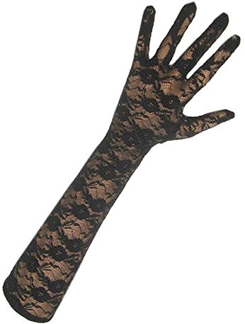 krautwear® Damen Handschuhe Spitze Ellenbogen Lang Abendhandschuhe Gerafft Braut Kurz Satin Schleife