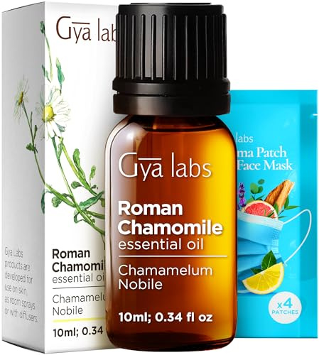 Gya Labs Römische Kamille Ätherisches Öl für Diffusor - Römische Kamille Öl für Gesicht & Haut - Römische Kamille Ätherische Öle für Aromatherapie & Kerzenherstellung (10ml)