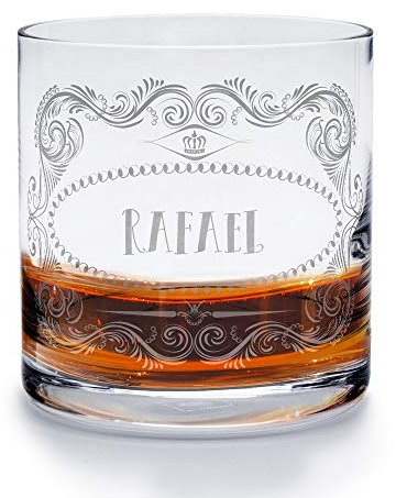 printplanet - Whiskyglas mit Namen Rafael graviert. - Leonardo® Whiskeyglas mit Gravur - Design Ornamente 1