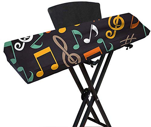 Klaviertastatur-Abdeckung, dehnbarer Spandex, staubdichte Abdeckung mit verstellbarem elastischem Band für elektronische Tastatur, passend für 61/88 Tasten Schwarz