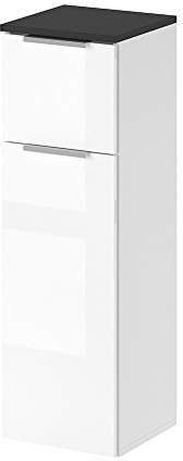 Vicco Midischrank Weiß Hochglanz Otis 30x95x30 cm - Badezimmermöbel, Ideal zum Verstauen von Putzmitteln, Handtüchern & Pflegeprodukten