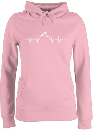 Shirtracer - Pullover Damen Hoodie Frauen - Symbol und Zeichen Outfit - Herzschlag Berge