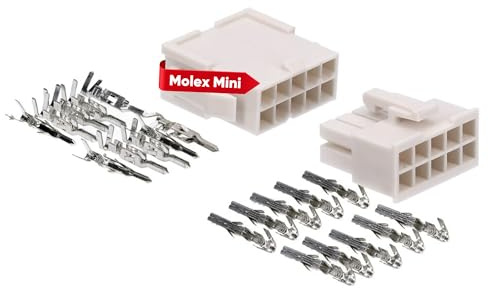 Molex Mini-Fit Jr. Anslutningssats 10 Poler för PC-Komponenter Kali-2410 | Molex-adapter med stifthus och uttagskontakter, lämplig för elinstallation, LED, modellbygge och strömförsörjning