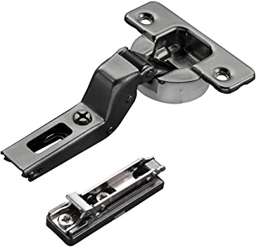 2 x Salice Topfband Serie 700 Titanium anthrazit mit Dämpfer im Topf 110° T48 Innenanschlag inkl. Linear-Montageplatte Höhe 3 mm mit Euroschrauben und Exzenterverstellung Topfscharnier von SO-TECH®