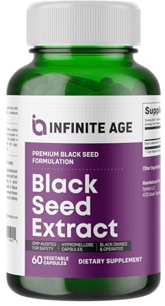 Infinite Age Dry Organic Black Seed Oil Extract Capsules, 60 Count - Nigella Sativa Immune Booster for Optimal Skin, Hair, Memory, Focus, Brain Health and Immunity - Thymoquinone Supplement