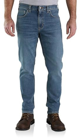 Carhartt Unisex Rugged Flex Relaxed Fit Low Rise 5-Pocket Tapered Jeans, Arcadia, 32W / 30L EU