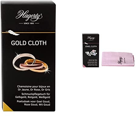 Hagerty - Gold Cloth - Tissu imprégné spécialement développée & Jewel Cloth Chamoisine Nettoyante pour Bijoux en Or/Platine/Diamants/Rubis/Saphirs, Rose, 30 x 36 cm