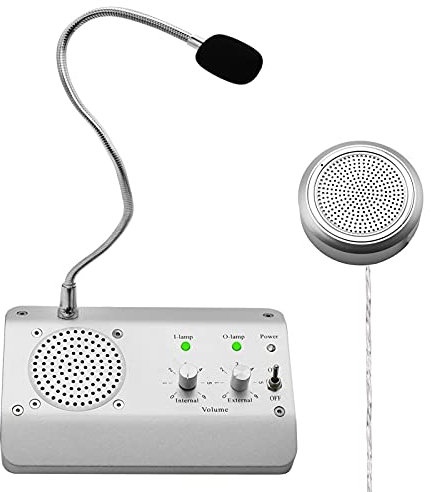 WWMFS Window Speaker System, Dual Way Window Microphone Intercom Speaker, Intercom System for Business, Office, School, Counter, Bank and Station