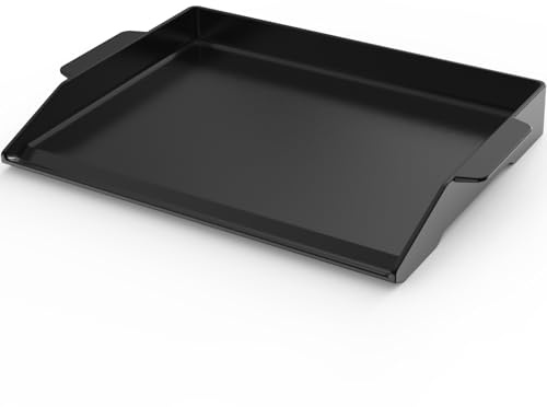 Onlyfire Universal Cast Iron Cooking Griddle, Pre-Seasoned Nonstick Coating Griddle Flat Top Grill Plate with Extra High Sidewalls for All Gas Grills and 4 Burner Range Oven, 23 x 16