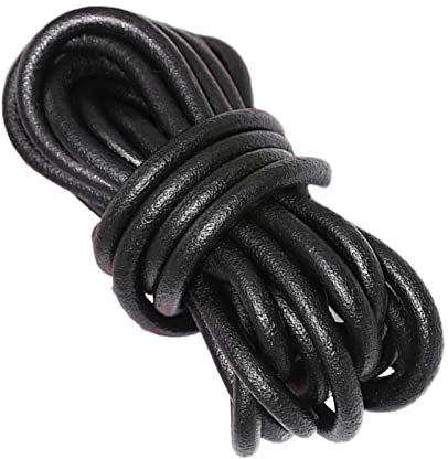F Fityle 5 Yards 8mm Cordoncino in Pelle, Corda in Pelle Rotondo per Creazione di Gioielli, Creazione di Perline, Progetti di Artigianato